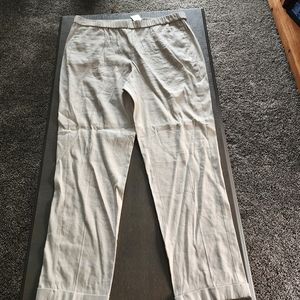 NWT J Jill linen stretch pants, elastic waist, cuffed, size XL tall